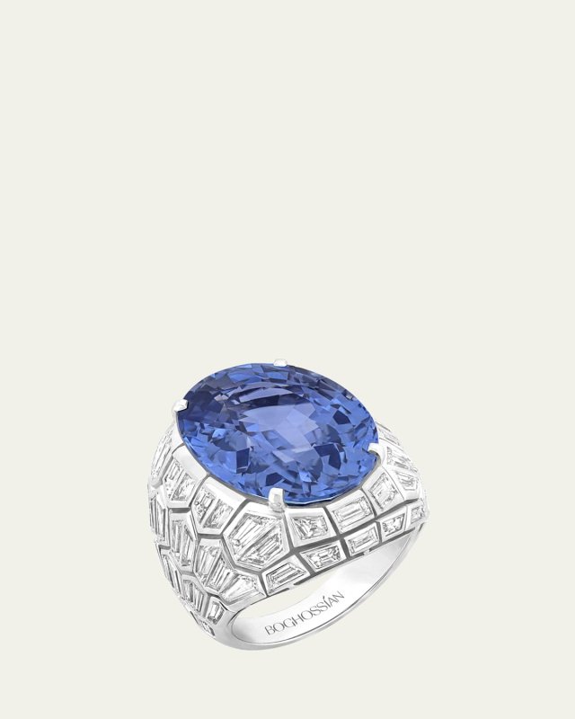 18K White Gold Sapphire Ring